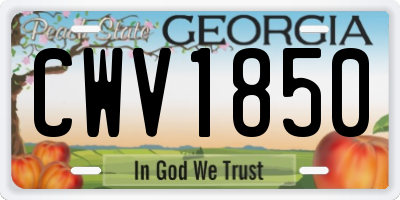 GA license plate CWV1850