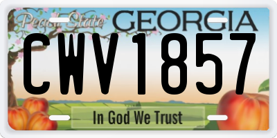 GA license plate CWV1857