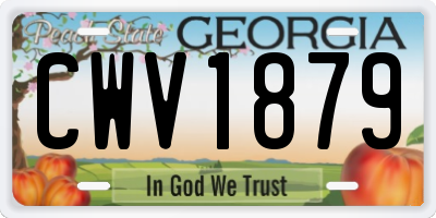 GA license plate CWV1879