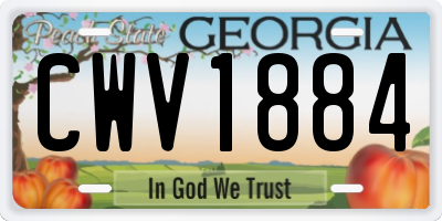 GA license plate CWV1884