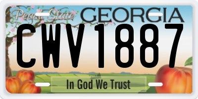 GA license plate CWV1887