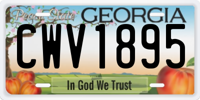 GA license plate CWV1895