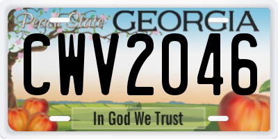 GA license plate CWV2046