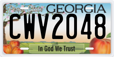 GA license plate CWV2048