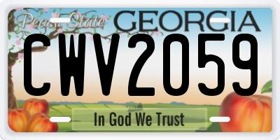 GA license plate CWV2059