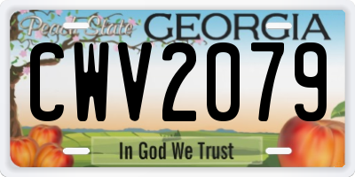 GA license plate CWV2079