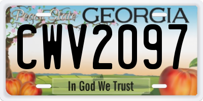 GA license plate CWV2097