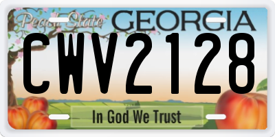 GA license plate CWV2128
