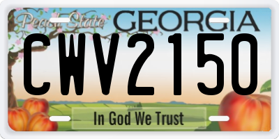 GA license plate CWV2150