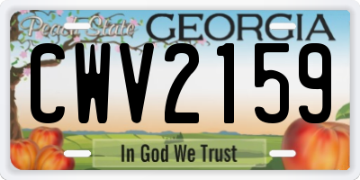 GA license plate CWV2159