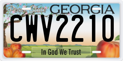 GA license plate CWV2210