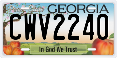 GA license plate CWV2240