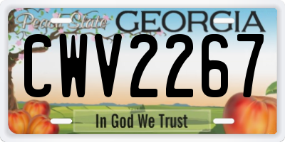 GA license plate CWV2267
