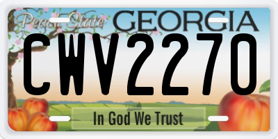 GA license plate CWV2270