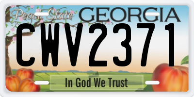 GA license plate CWV2371