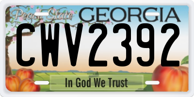 GA license plate CWV2392