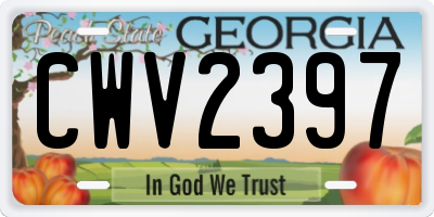 GA license plate CWV2397