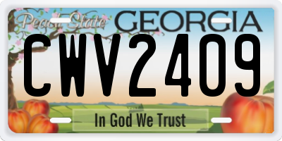 GA license plate CWV2409