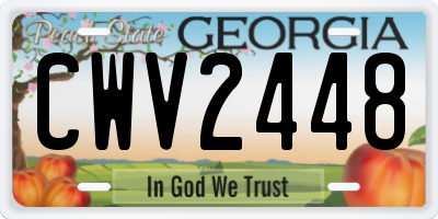 GA license plate CWV2448