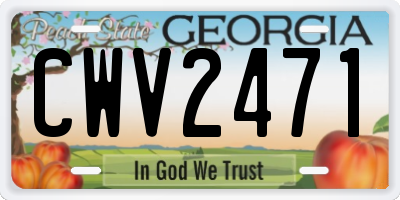 GA license plate CWV2471