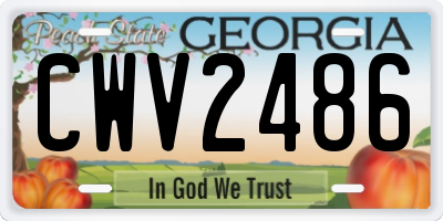 GA license plate CWV2486