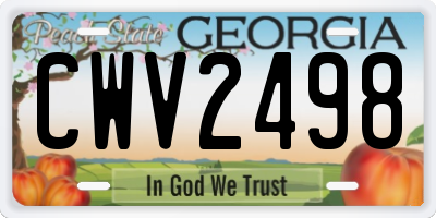 GA license plate CWV2498