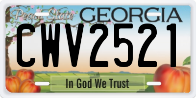 GA license plate CWV2521