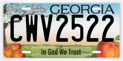 GA license plate CWV2522