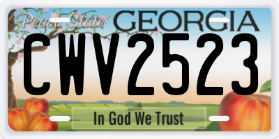 GA license plate CWV2523