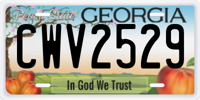GA license plate CWV2529