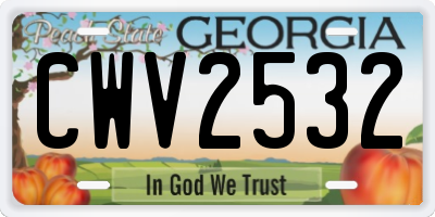 GA license plate CWV2532