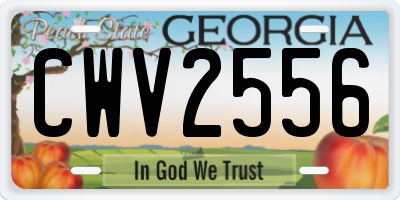 GA license plate CWV2556
