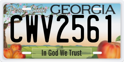GA license plate CWV2561