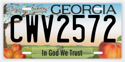 GA license plate CWV2572