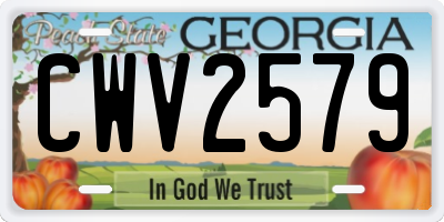 GA license plate CWV2579
