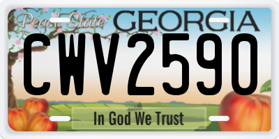 GA license plate CWV2590