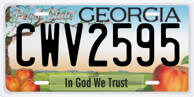 GA license plate CWV2595