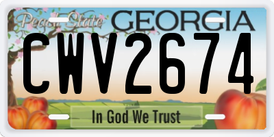 GA license plate CWV2674