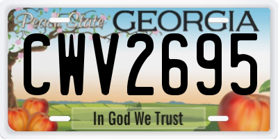 GA license plate CWV2695