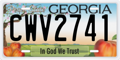 GA license plate CWV2741