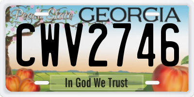 GA license plate CWV2746