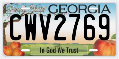 GA license plate CWV2769