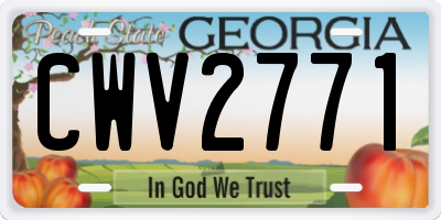 GA license plate CWV2771