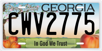 GA license plate CWV2775