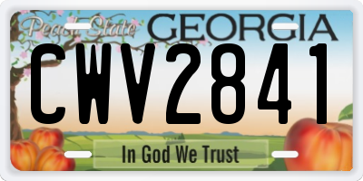 GA license plate CWV2841