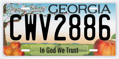 GA license plate CWV2886