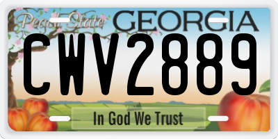 GA license plate CWV2889