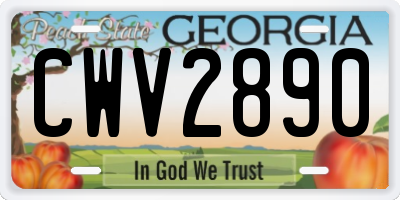 GA license plate CWV2890