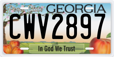 GA license plate CWV2897