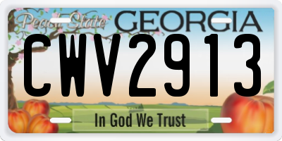 GA license plate CWV2913